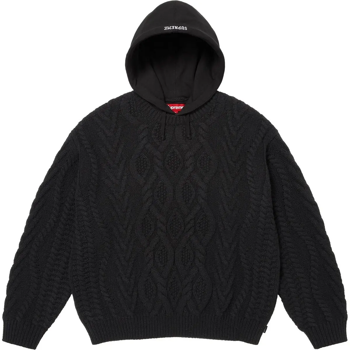 Supreme Капюшонный свитер с кабельным узором unisex
Supreme Капюшонный свитер с кабельным узором unisex