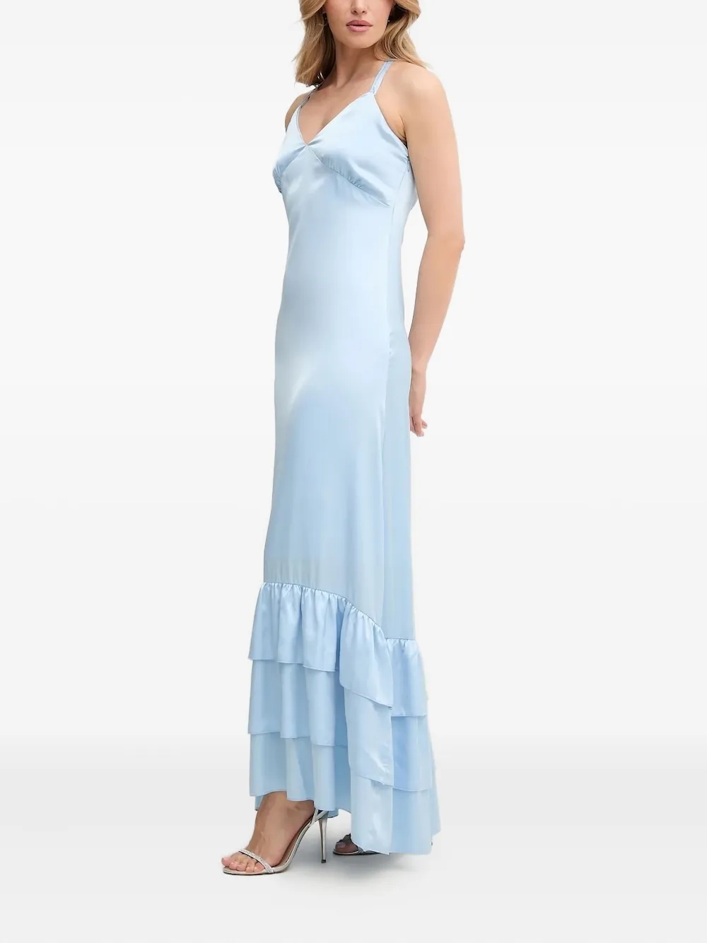 Платье макси с перекрестными бретелями Silvian Heach, синий 
Платье макси с перекрестными бретелями Silvian Heach, синий