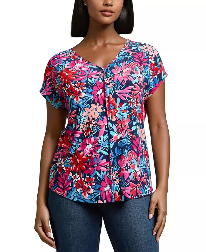 Женский джерси топ с V-образным вырезом и цветочным принтом Jones New York, мультиколор
Женский джерси топ с V-образным вырезом и цветочным принтом Jones New York, мультиколор