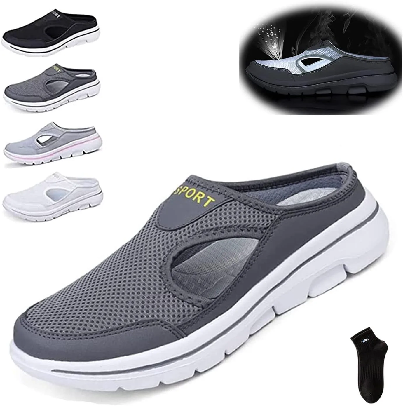 Мужские комфортные дышащие спортивные сандалии с поддержкой, спортивные сандалии без каблука из дышащей сетки, высокоэластичная противоскользящая обувь для ходьбы для мужчин и женщин Firtideti, серый
Мужские комфортные дышащие спортивные сандалии с поддержкой, спортивные сандалии без каблука из дышащей сетки, высокоэластичная противоскользящая обувь для ходьбы для мужчин и женщин Firtideti, серый
