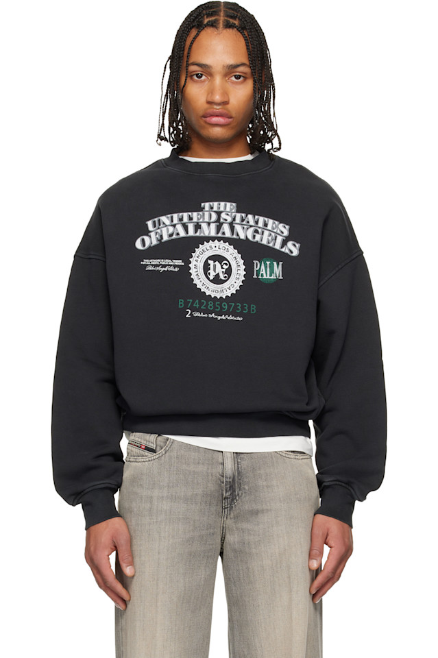 Palm Angels Черная толстовка с круглым вырезом и надписью «Доллар»
Palm Angels Черная толстовка с круглым вырезом и надписью «Доллар»