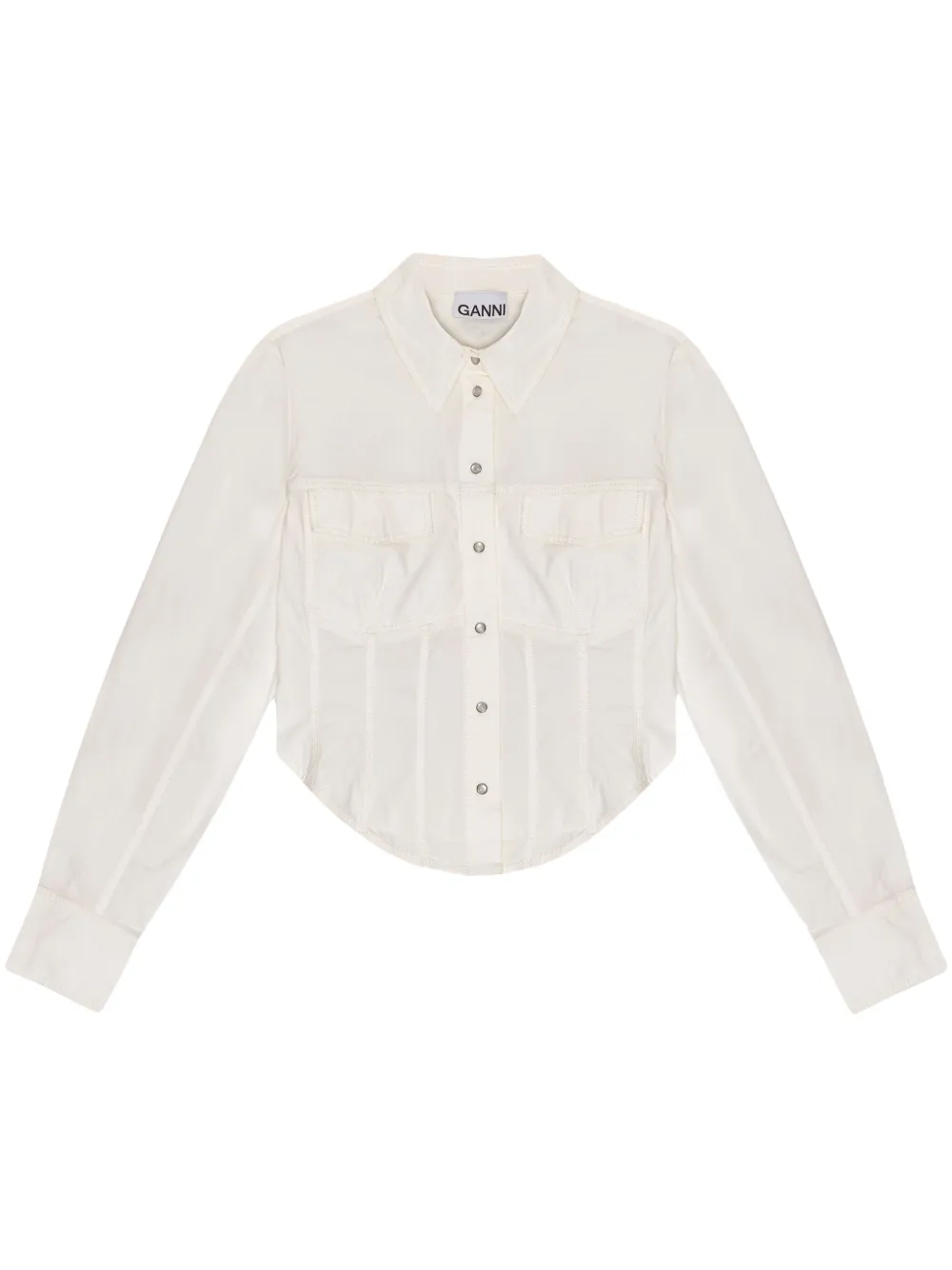 Рубашка на пуговицах GANNI, белый
Рубашка на пуговицах GANNI, белый