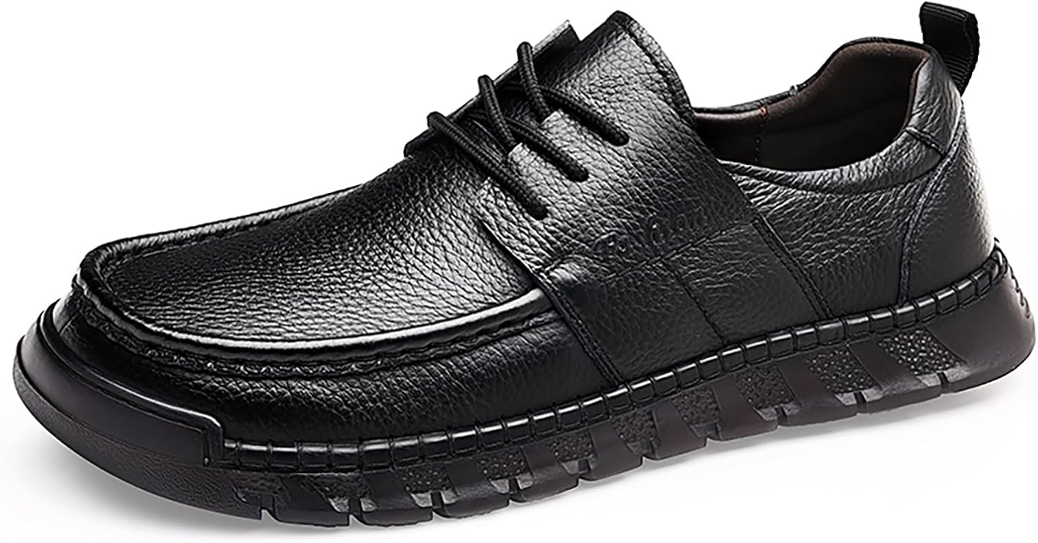 Мужские кожаные ортопедические шнурованные прогулочные туфли с комфортным круглым носком, повседневные туфли для улицы и ежедневной носки Ryvz Tynx, черный
Мужские кожаные ортопедические шнурованные прогулочные туфли с комфортным круглым носком, повседневные туфли для улицы и ежедневной носки Ryvz Tynx, черный