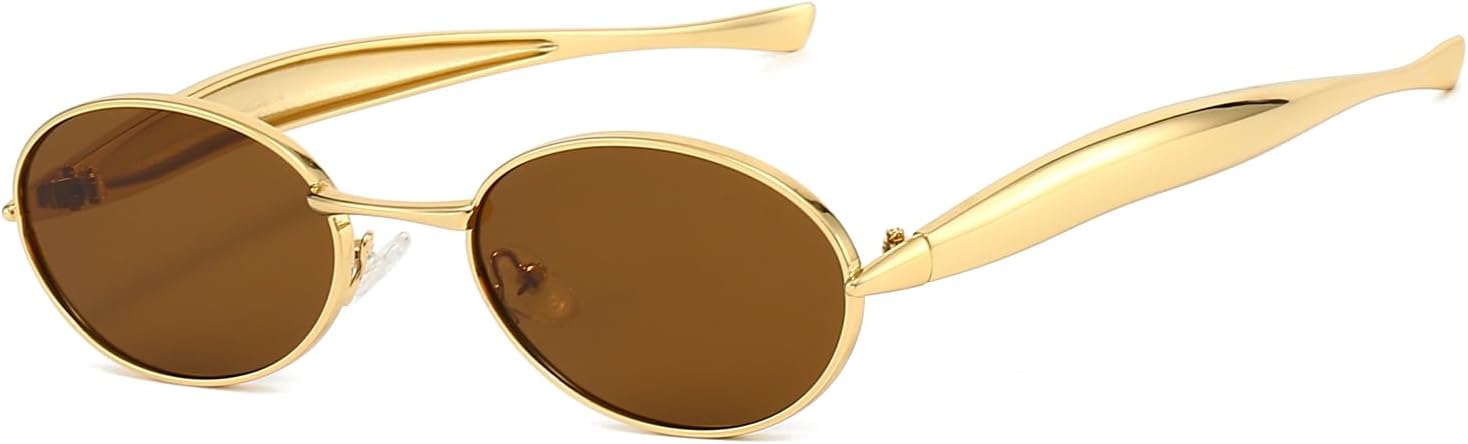 Ретро-солнцезащитные очки овальной формы золотистого цвета для женщин и мужчин, модные очки в металлической оправе в стиле «сардины», винтажные солнцезащитные очки в стиле 90-х REELORATTA, Gold Frame Brown Lens
Ретро-солнцезащитные очки овальной формы золотистого цвета для женщин и мужчин, модные очки в металлической оправе в стиле «сардины», винтажные солнцезащитные очки в стиле 90-х REELORATTA, Gold Frame Brown Lens