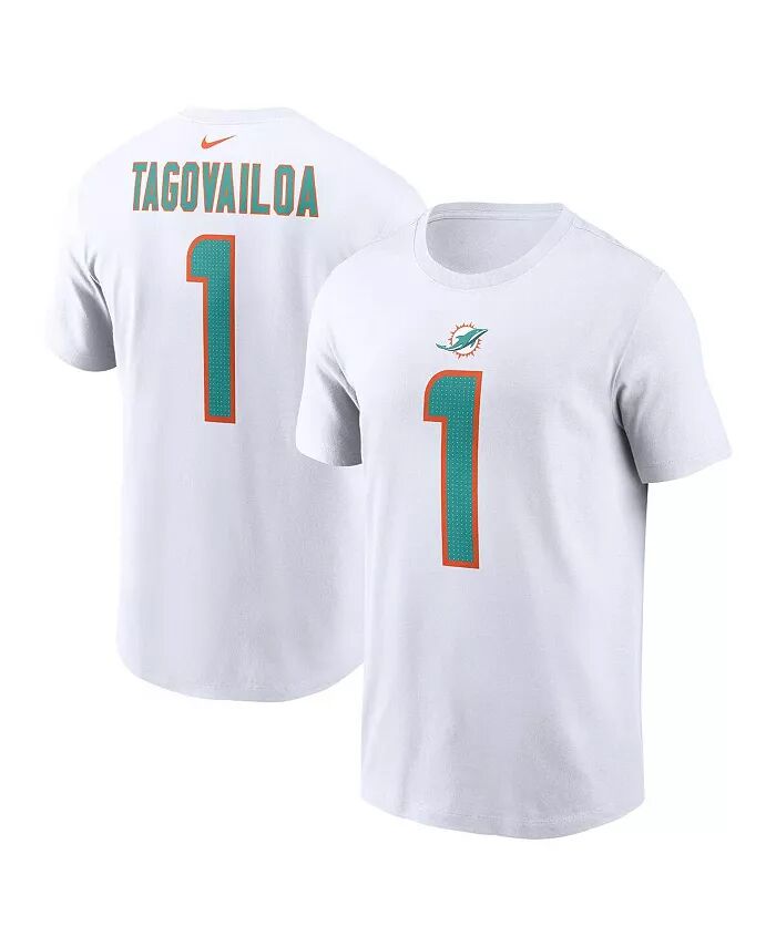 Мужская белая футболка Tua Tagovailoa Miami Dolphins с именем и номером игрока Nike
Мужская белая футболка Tua Tagovailoa Miami Dolphins с именем и номером игрока Nike