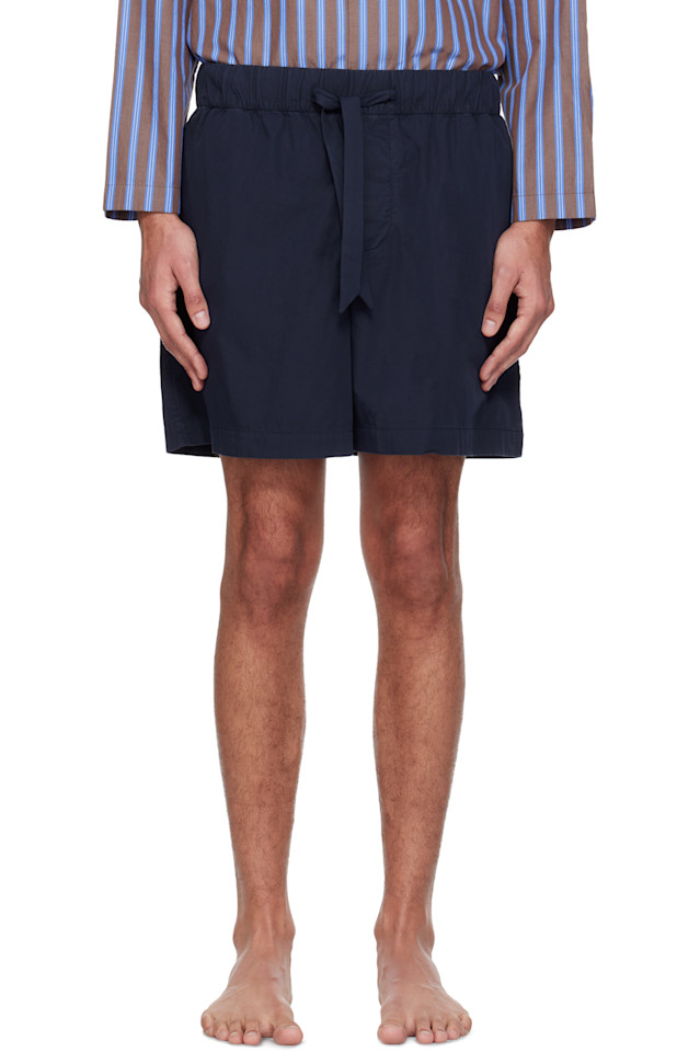 Tekla Пижамные шорты из темно-синего поплина
Tekla Пижамные шорты из темно-синего поплина