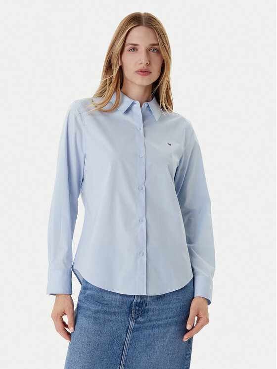 Рубашка regular fit Ess WW0WW47169 Tommy Hilfiger, голубой 
Рубашка regular fit Ess WW0WW47169 Tommy Hilfiger, голубой