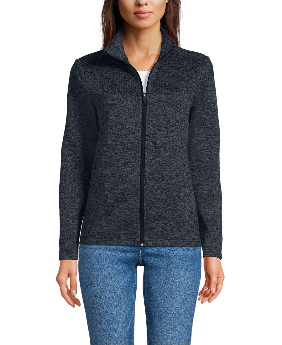 Женская флисовая куртка-свитер на молнии Lands' End, Black heather
Женская флисовая куртка-свитер на молнии Lands' End, Black heather