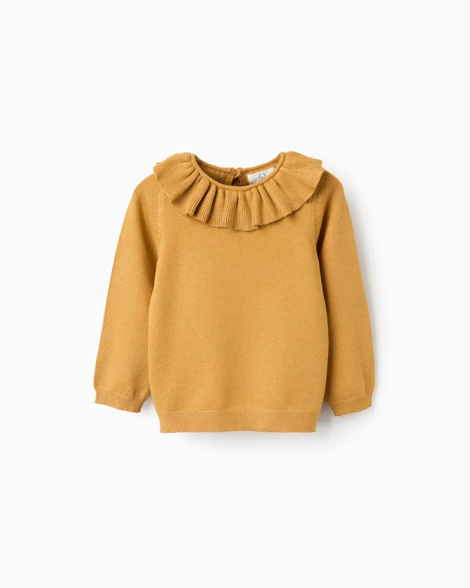 Вязаный детский джемпер для девочки с оборками Zippy, желтый
Вязаный детский джемпер для девочки с оборками Zippy, желтый