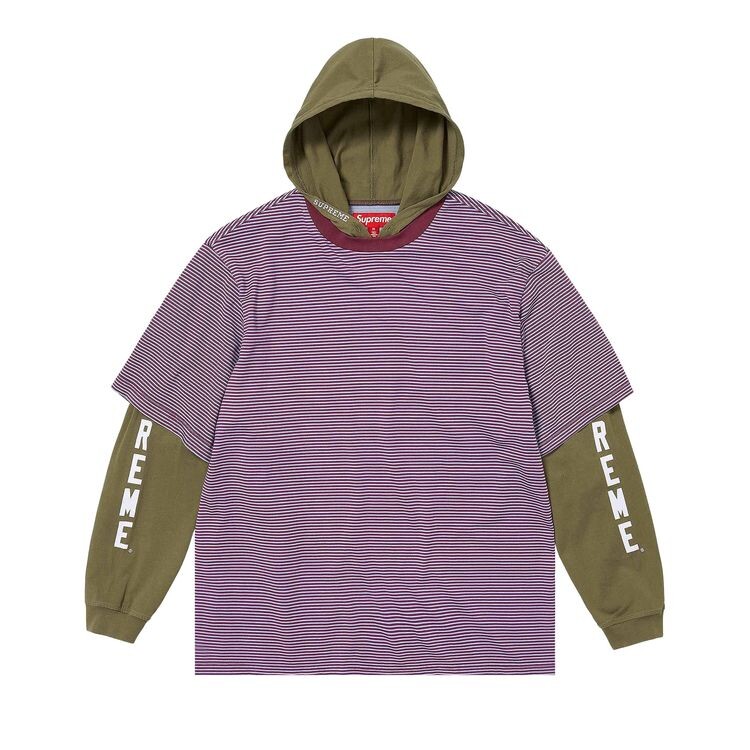 Топ Supreme Layered Hooded Long-Sleeve Top Olive, зеленый 
Топ Supreme Layered Hooded Long-Sleeve Top Olive, зеленый