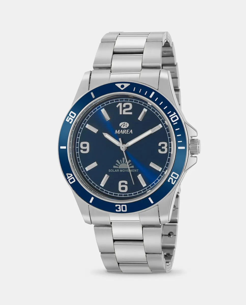 B41349/2 Мужские часы Solar со стальным ремешком и темно-синим циферблатом Marea, серебряный
B41349/2 Мужские часы Solar со стальным ремешком и темно-синим циферблатом Marea, серебряный