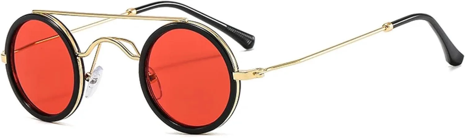 Маленькие круглые металлические солнцезащитные очки с двойной перемычкой, защита от УФ-излучения UV400, мужские солнцезащитные очки в стиле панк DSVIGF, Black Red
Маленькие круглые металлические солнцезащитные очки с двойной перемычкой, защита от УФ-излучения UV400, мужские солнцезащитные очки в стиле панк DSVIGF, Black Red