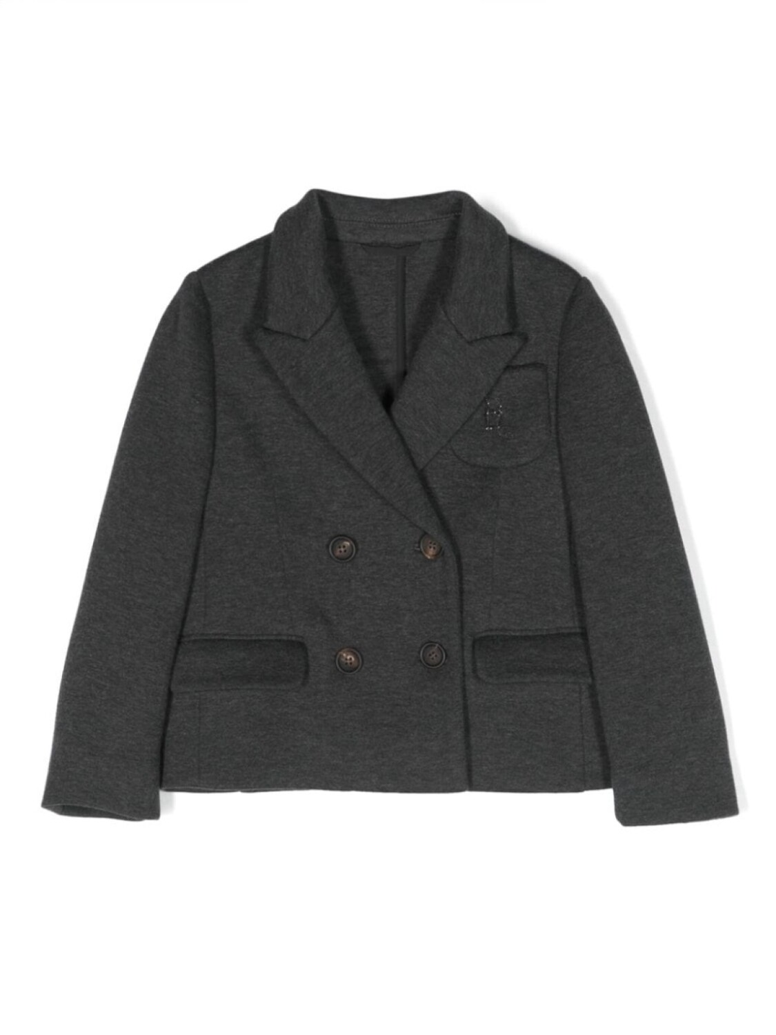 Brunello Cucinelli Kids notched-lapels double-breasted blazer, серый
Brunello Cucinelli Kids notched-lapels double-breasted blazer, серый