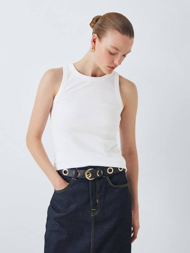 Жилет-топ из органического хлопка в рубчик John Lewis, белый
Жилет-топ из органического хлопка в рубчик John Lewis, белый