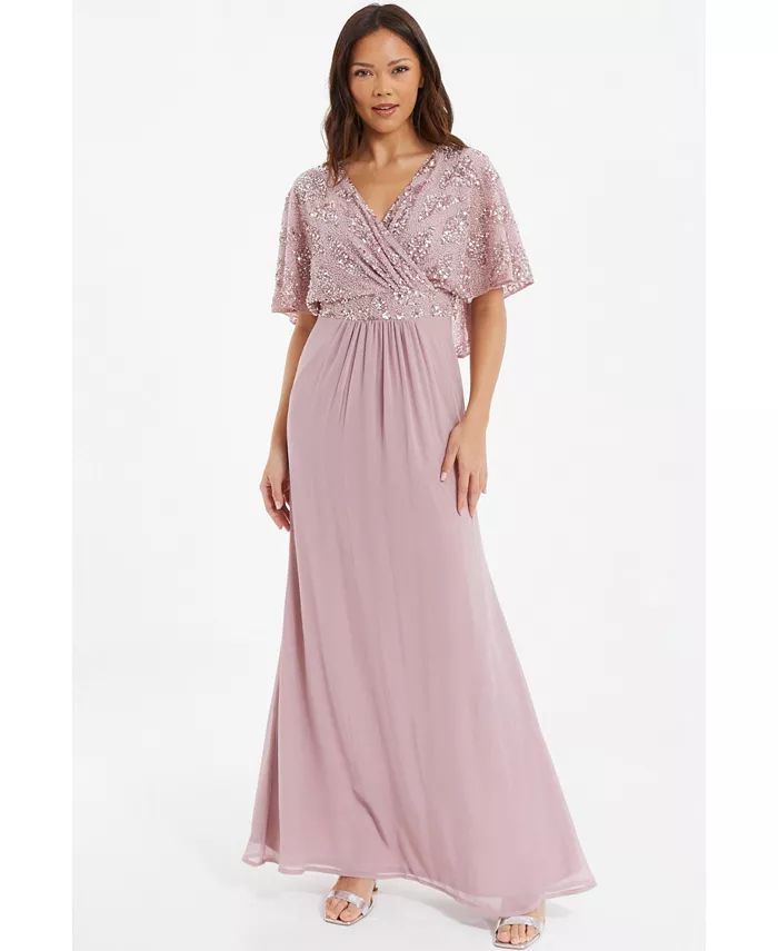 Женское макси-платье с каплевидными рукавами и пайетками QUIZ, розовый
Женское макси-платье с каплевидными рукавами и пайетками QUIZ, розовый