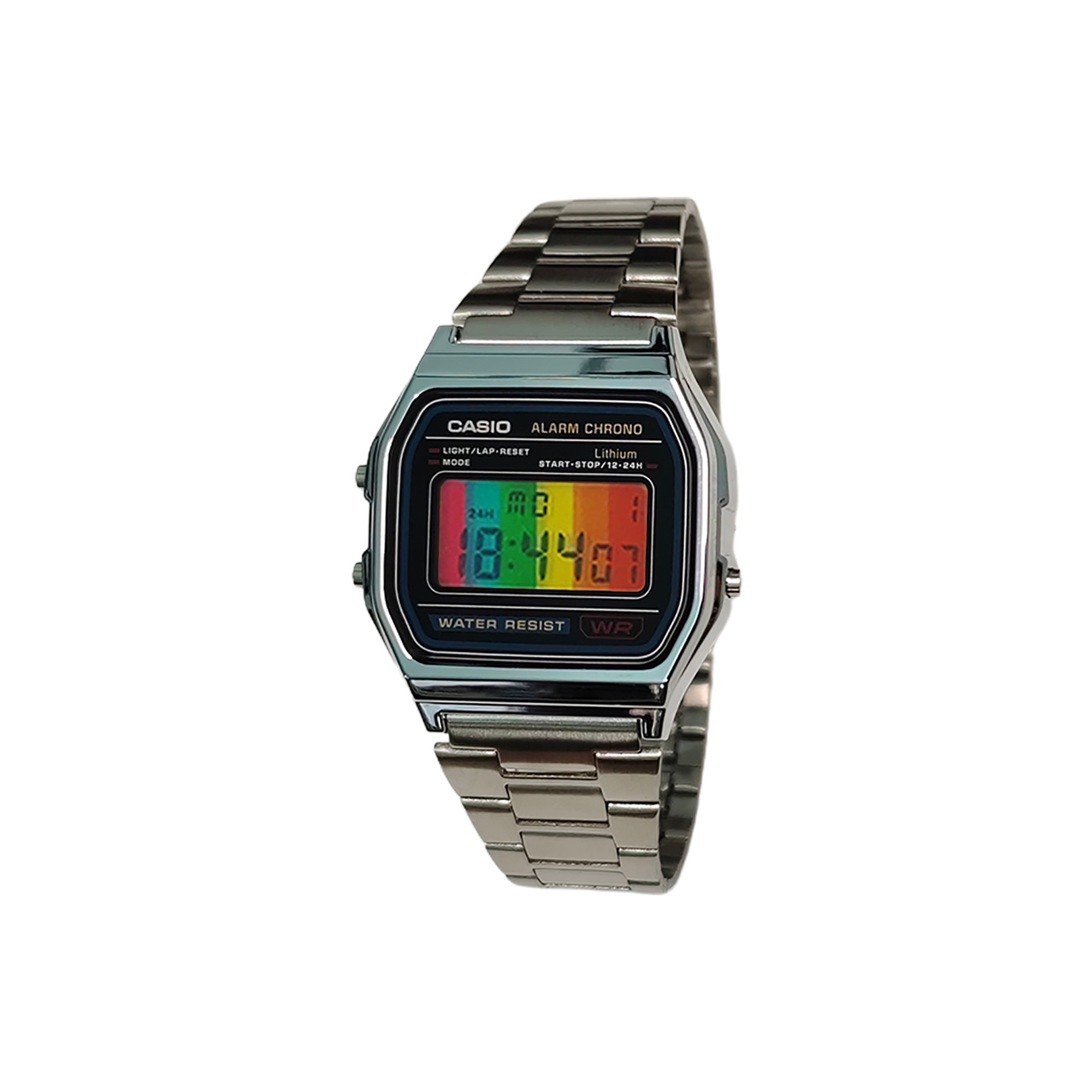 CASIO Часы Retrofit Series Quartz Movement Stainless Steel Strap Watch Unisex Black Dial, Black Dial Multicolor Vertical Stripes with Mineral Crystal Glass
CASIO Часы Retrofit Series Quartz Movement Stainless Steel Strap Watch Unisex Black Dial, Black Dial Multicolor Vertical Stripes with Mineral Crystal Glass