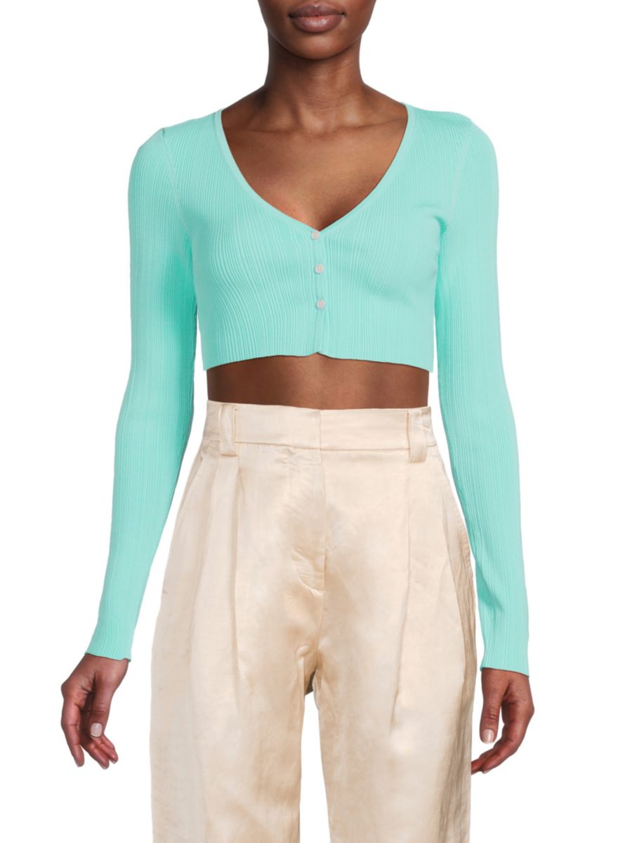 Укороченный кардиган Hallie II в рубчик A.L.C., цвет Summer Dew
Укороченный кардиган Hallie II в рубчик A.L.C., цвет Summer Dew