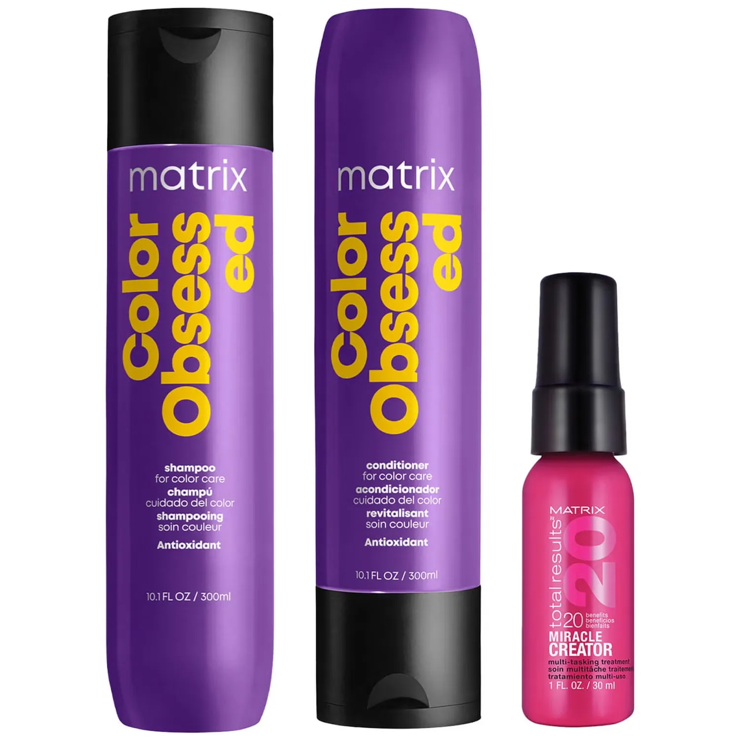 Шампунь, кондиционер и Miracle Creator Color Obsessed, 20 дорожных наборов для окрашенных волос Matrix
Шампунь, кондиционер и Miracle Creator Color Obsessed, 20 дорожных наборов для окрашенных волос Matrix