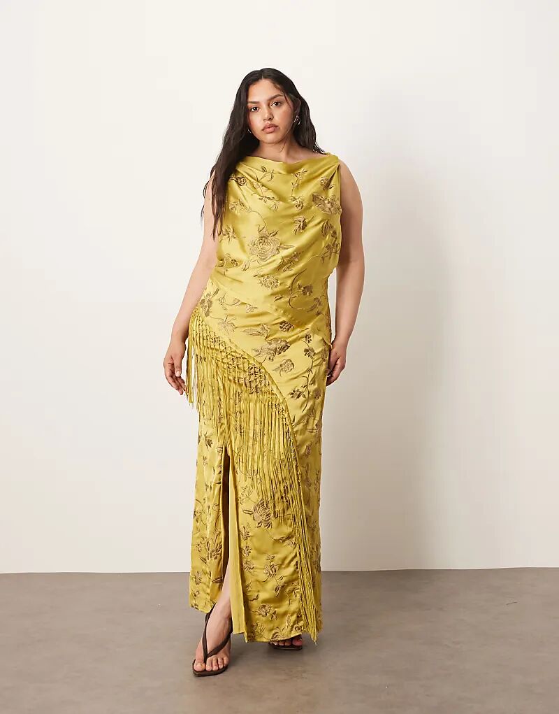 Платье миди ARRANGE Curve из вышитого атласа с драпировкой и бахромой оливково-зеленого цвета
Платье миди ARRANGE Curve из вышитого атласа с драпировкой и бахромой оливково-зеленого цвета