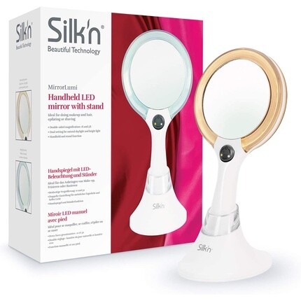 Зеркало Mirrorlumi Led с естественным дневным светом и ярким светом, двустороннее, 5-кратное увеличение, белое, Silk'N
Зеркало Mirrorlumi Led с естественным дневным светом и ярким светом, двустороннее, 5-кратное увеличение, белое, Silk'N