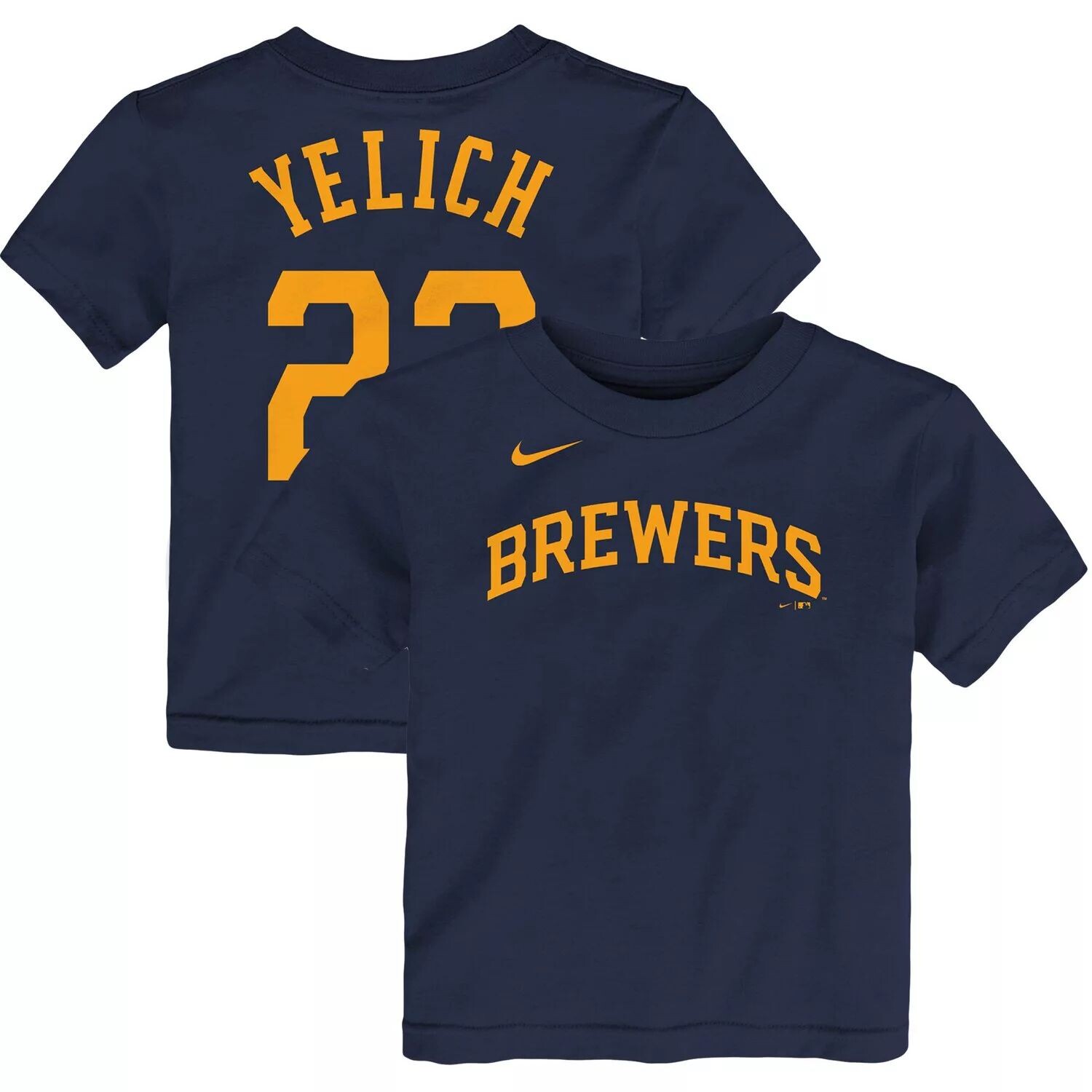Футболка Nike Christian Yelich Navy Milwaukee Brewers с именем и номером игрока для малышей Nike
Футболка Nike Christian Yelich Navy Milwaukee Brewers с именем и номером игрока для малышей Nike