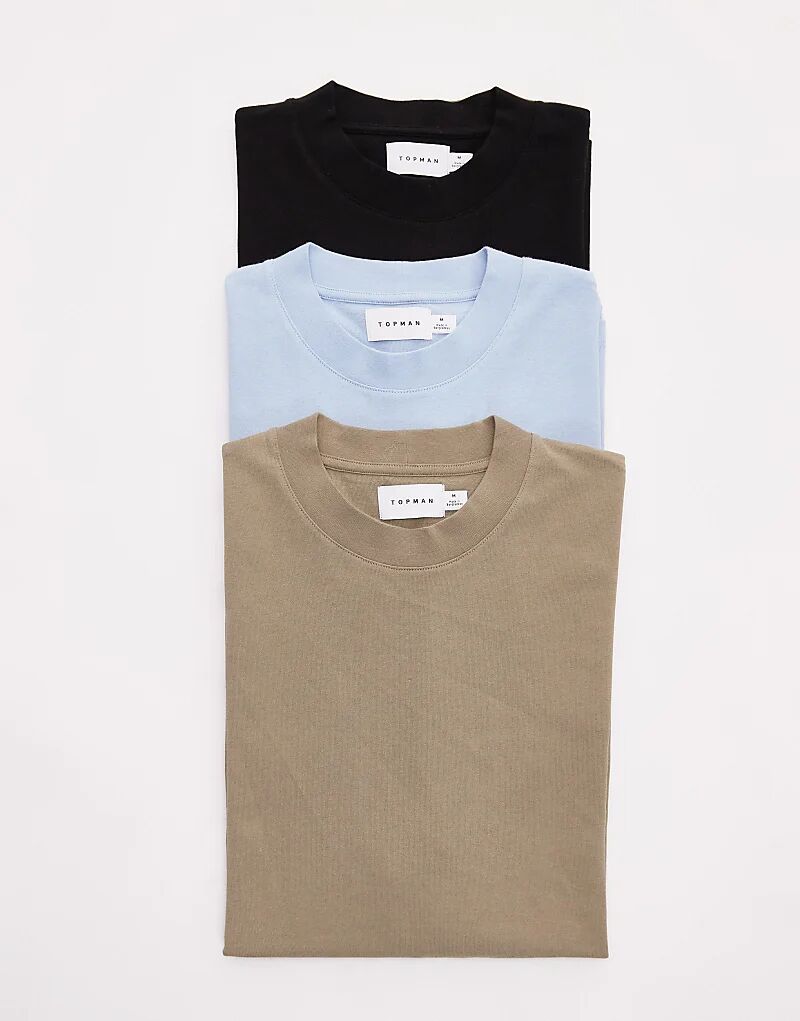 Комплект из 3 футболок свободного кроя Topman черного, хаки и светло-голубого цветов
Комплект из 3 футболок свободного кроя Topman черного, хаки и светло-голубого цветов