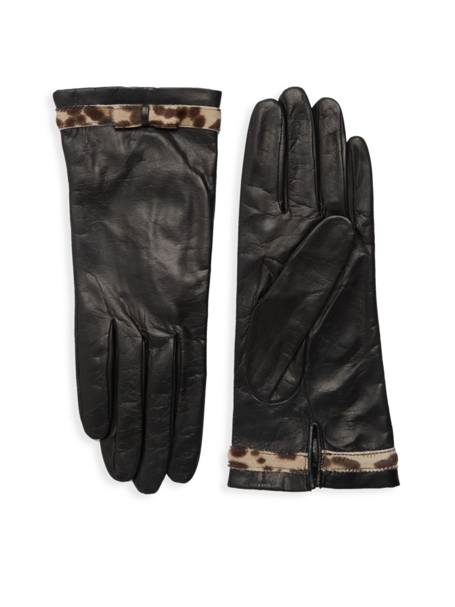 Перчатки из окрашенной телячьей шерсти с бантом Portolano, цвет Black Ocelot
Перчатки из окрашенной телячьей шерсти с бантом Portolano, цвет Black Ocelot
