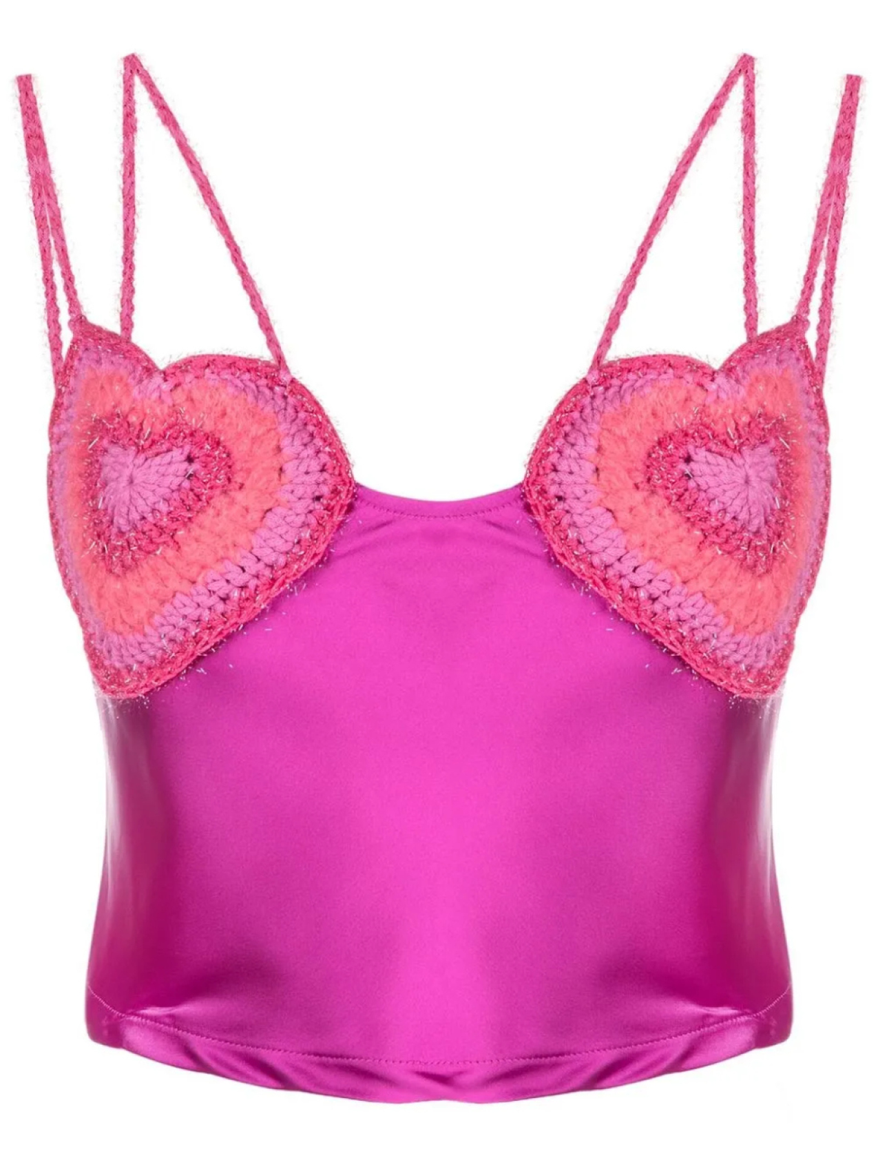 Укороченный топ на бретелях в технике кроше Marco Rambaldi, розовый
Укороченный топ на бретелях в технике кроше Marco Rambaldi, розовый