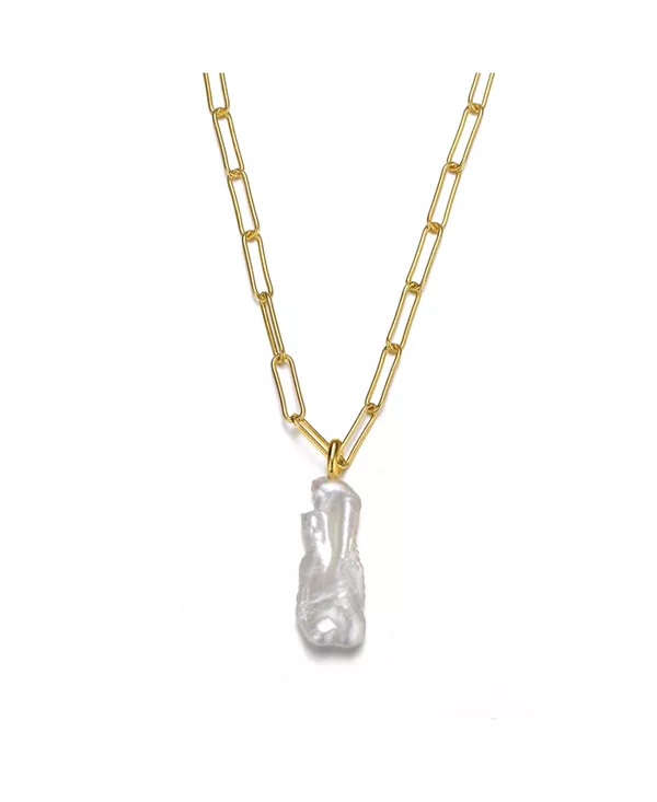 Многослойное ожерелье из стерлингового серебра с подвеской из настоящего пресноводного белого жемчуга в стиле барокко, покрытое 14-каратным желтым золотом Genevive, gold
Многослойное ожерелье из стерлингового серебра с подвеской из настоящего пресноводного белого жемчуга в стиле барокко, покрытое 14-каратным желтым золотом Genevive, gold