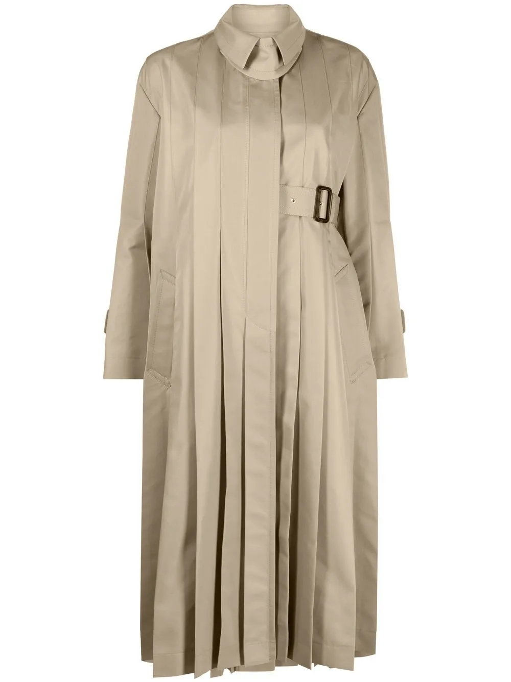 Тренч с поясом и складками SACAI, нейтральный
Тренч с поясом и складками SACAI, нейтральный
