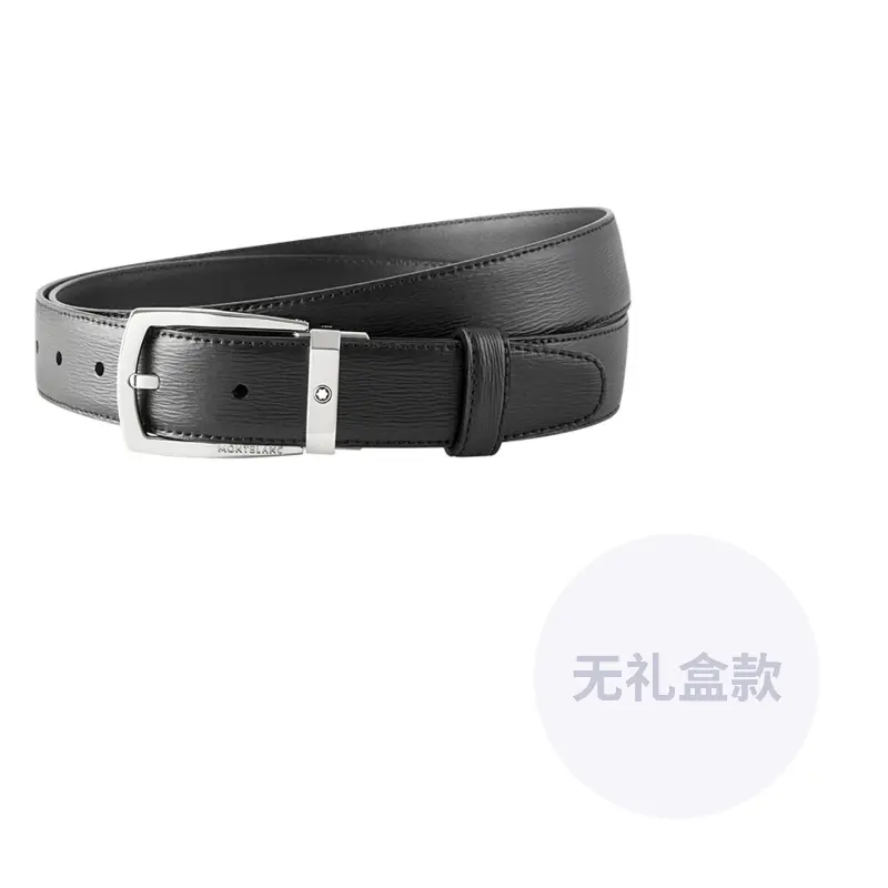 MONTBLANC Кожаный мужской ремень черный шириной 3 см, Black 
MONTBLANC Кожаный мужской ремень черный шириной 3 см, Black