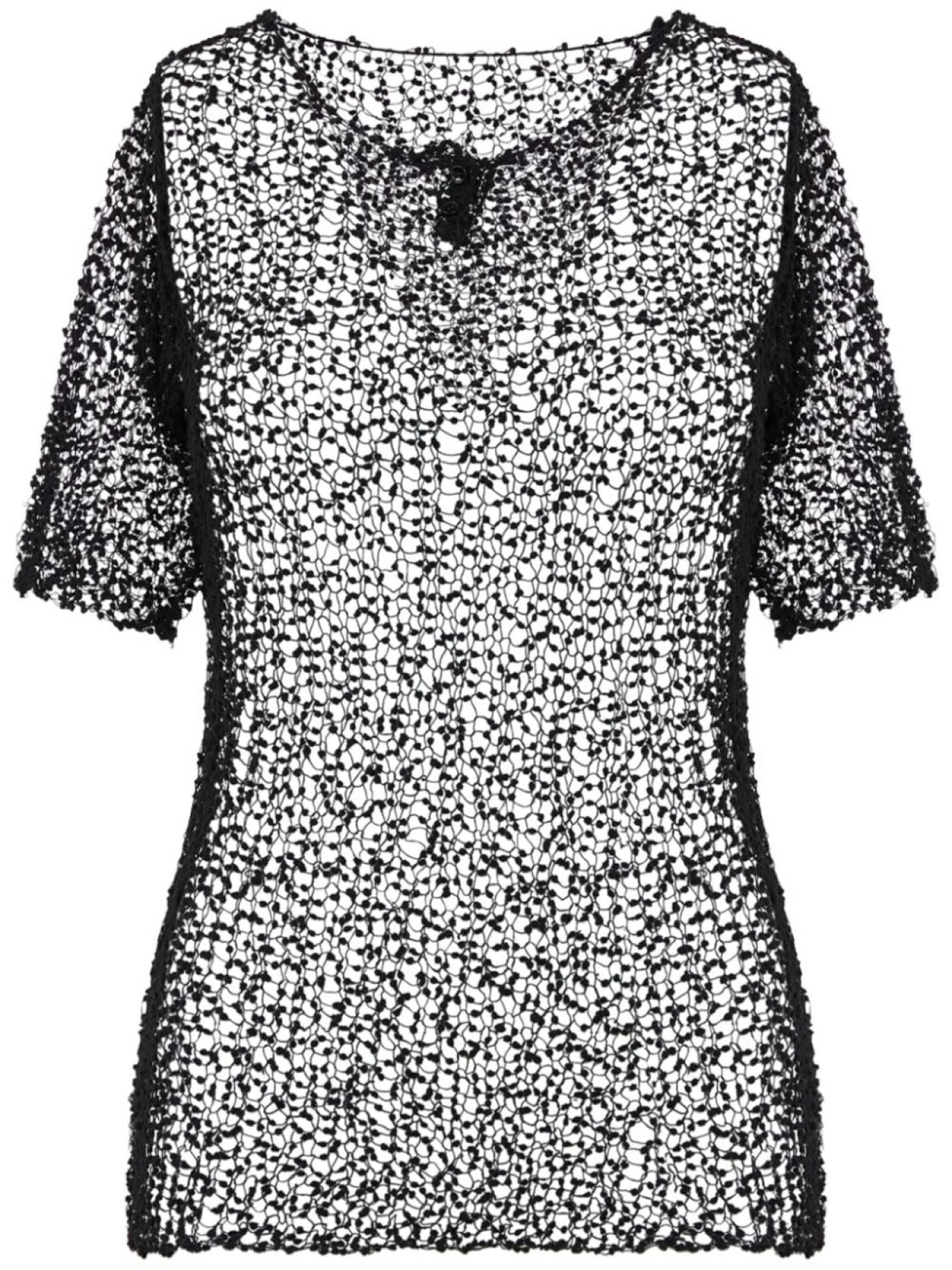 Полупрозрачный топ с вышивкой Maison Margiela, черный
Полупрозрачный топ с вышивкой Maison Margiela, черный