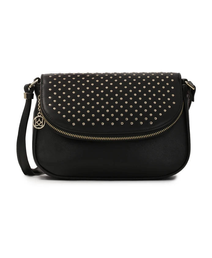 Кожаная сумка через плечо с декоративным клапаном Kazar, черный
Кожаная сумка через плечо с декоративным клапаном Kazar, черный