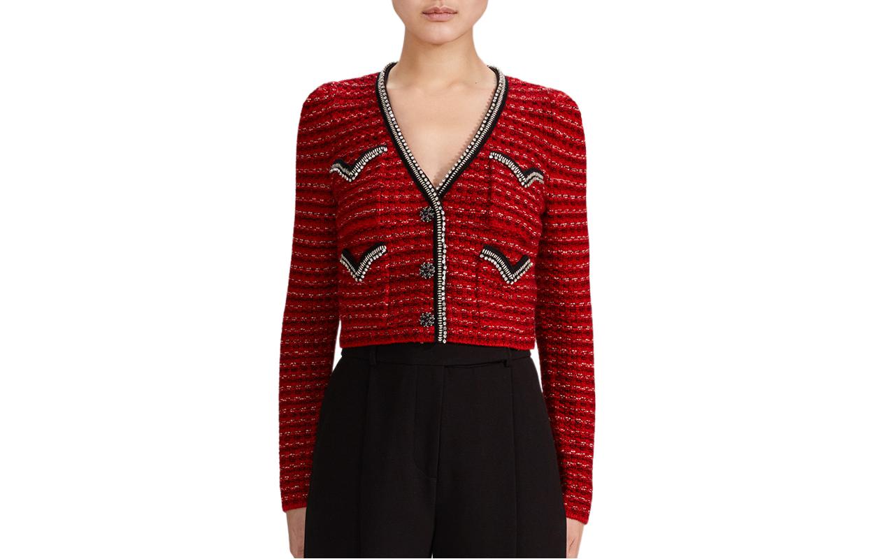 Self-Portrait FW22 Вязаный свитер женский красный Self-Portrait 
Self-Portrait FW22 Вязаный свитер женский красный Self-Portrait