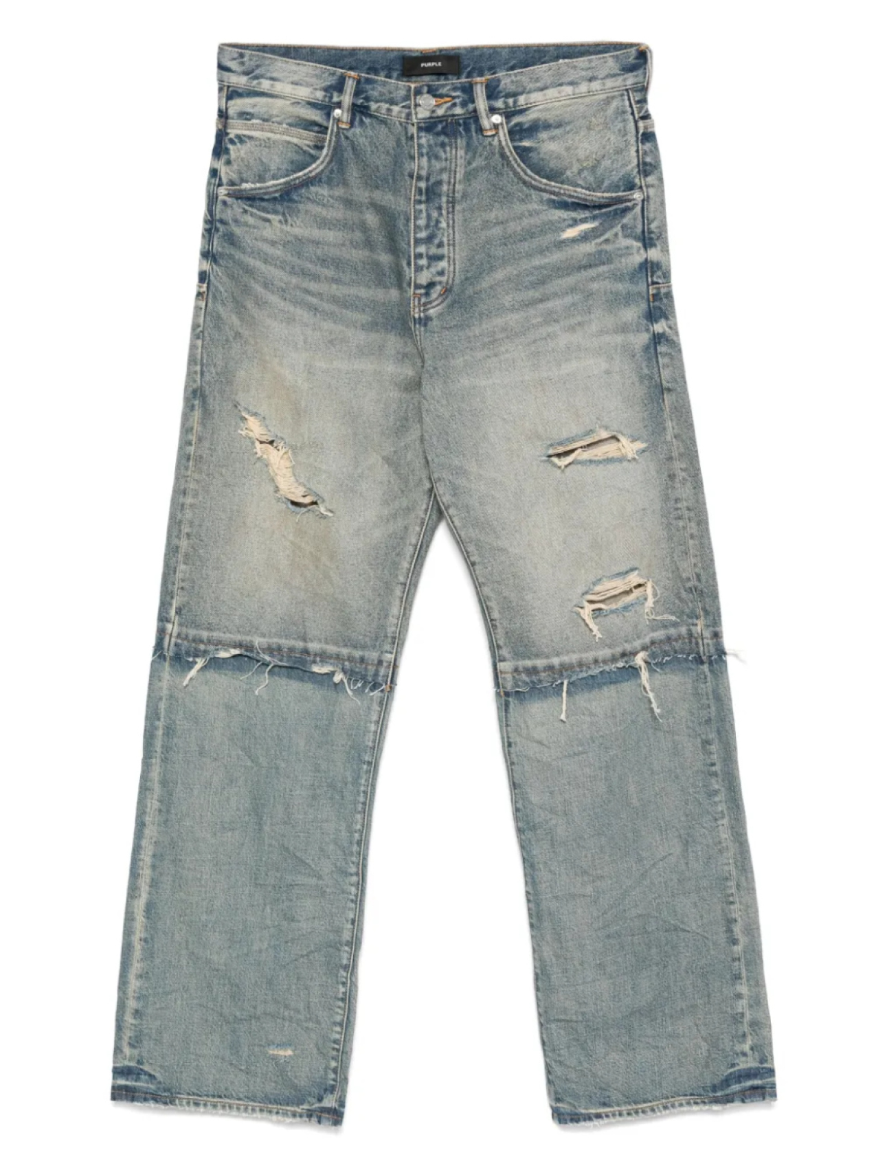 Джинсы с широкими штанинами и потертостями Purple Brand, синий
Джинсы с широкими штанинами и потертостями Purple Brand, синий