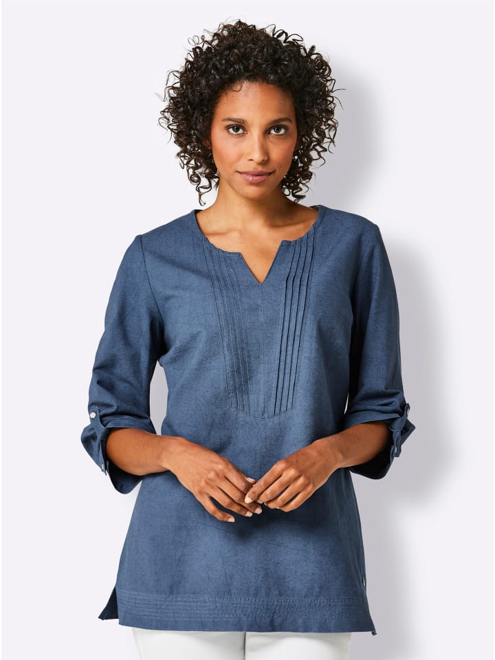 Льняная блузка цвета деним creation L
Льняная блузка цвета деним creation L