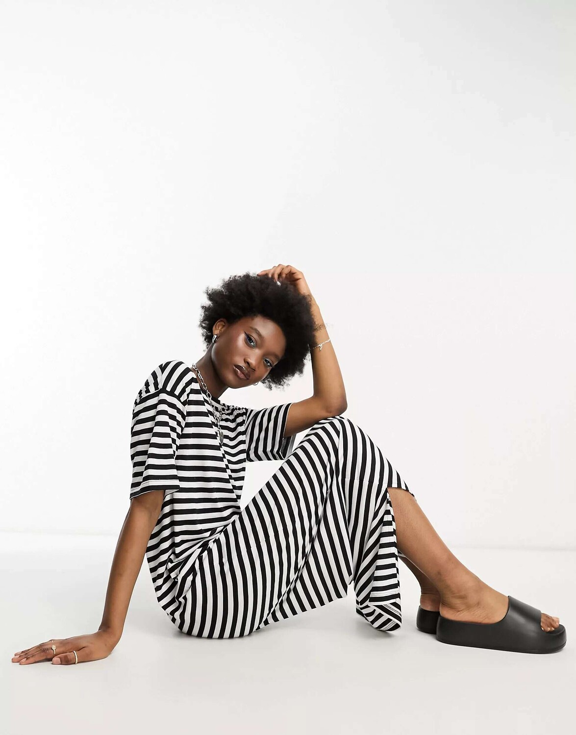 Платье-футболка макси Noisy May в черно-белую полоску
Платье-футболка макси Noisy May в черно-белую полоску