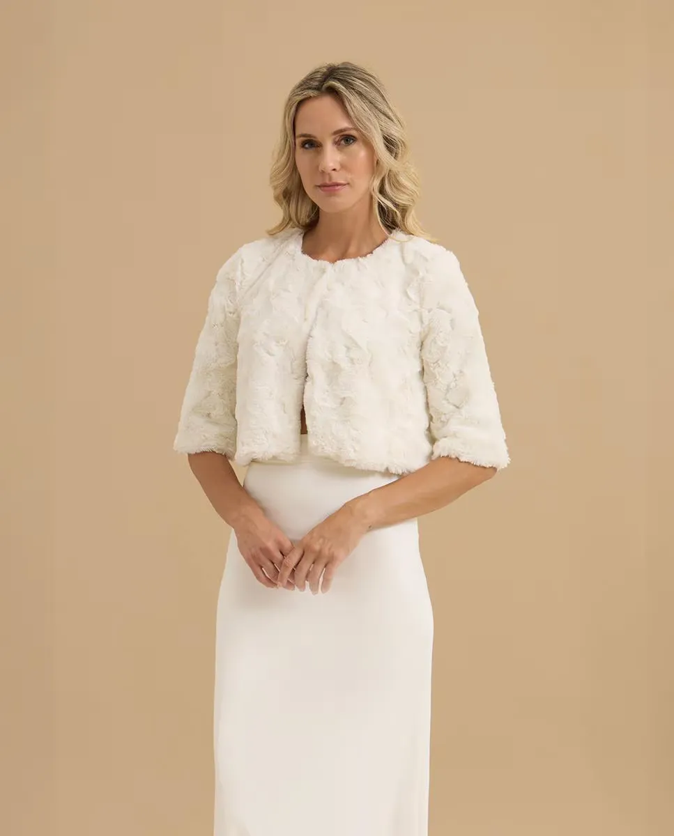 Женская куртка из кожи с рукавами миди Veneno en la piel, белый 
Женская куртка из кожи с рукавами миди Veneno en la piel, белый