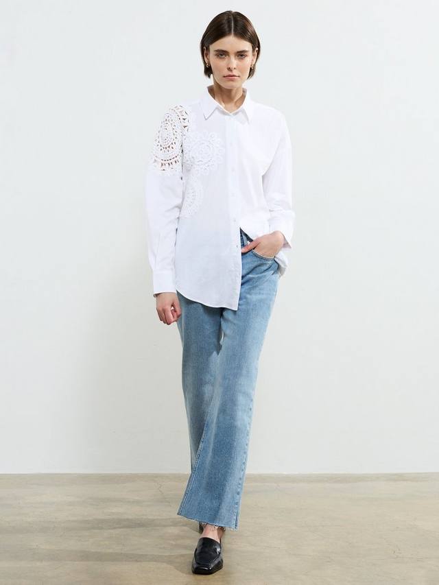 Хлопковая рубашка Lina с элементами вязания крючком French Connection, Linen White
Хлопковая рубашка Lina с элементами вязания крючком French Connection, Linen White