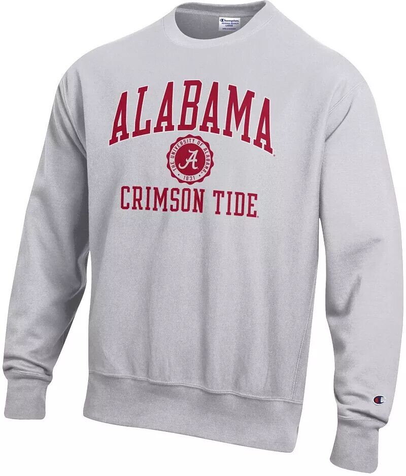 Мужской пуловер с круглым вырезом Champion Alabama Crimson Tide, серебристо-серый, свитшот с круглым вырезом обратного переплетения
Мужской пуловер с круглым вырезом Champion Alabama Crimson Tide, серебристо-серый, свитшот с круглым вырезом обратного переплетения