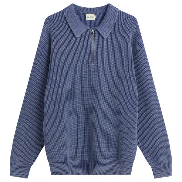 Пуловер с эффектом кислотной стирки и половинной молнией Bound, темно-синий
Пуловер с эффектом кислотной стирки и половинной молнией Bound, темно-синий