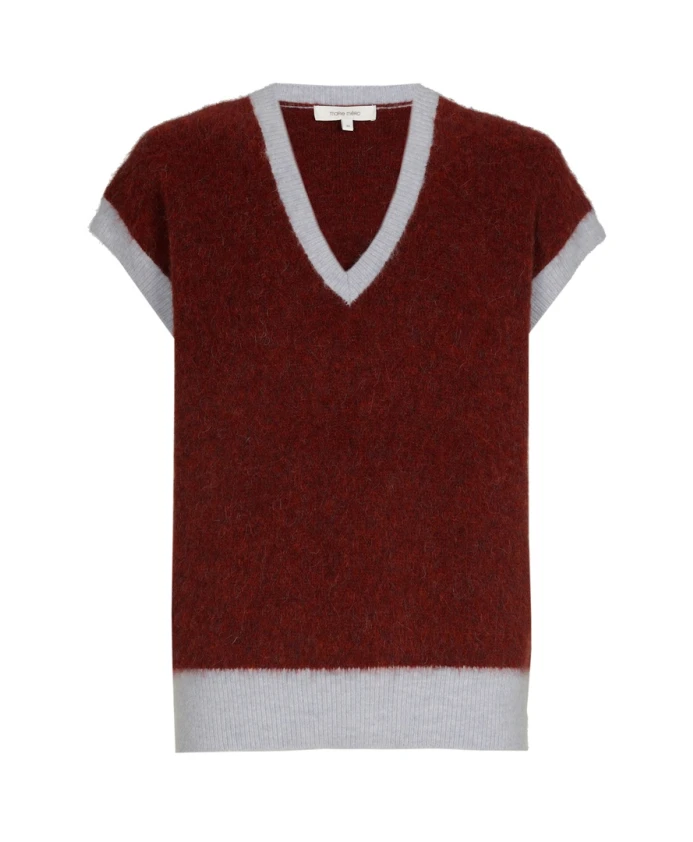 Бордовый трикотажный топ без рукавов с V-образным вырезом Marie Mãro, красный
Бордовый трикотажный топ без рукавов с V-образным вырезом Marie Mãro, красный