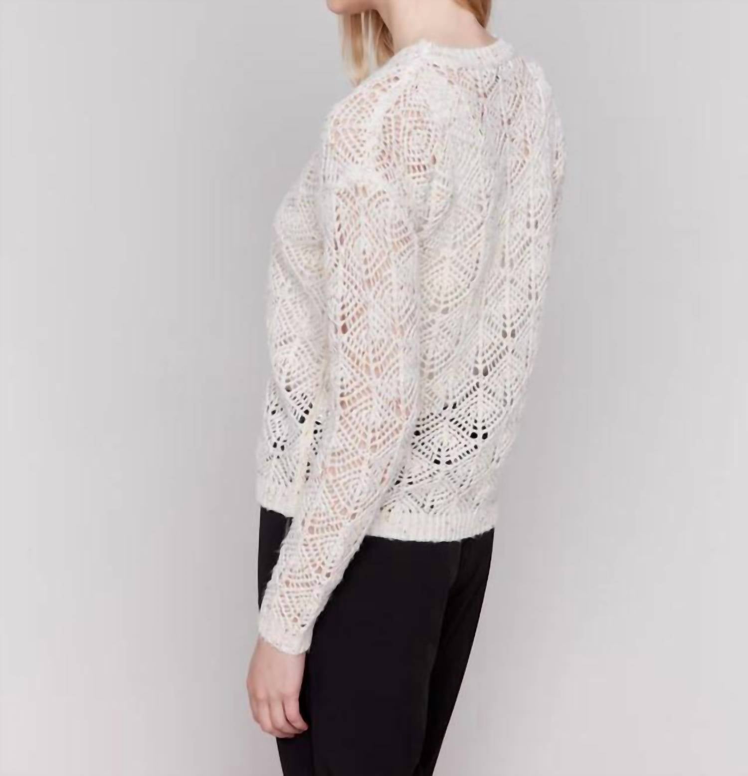 Длинный рукав, круглый вырез, вязаный крючком в цвете «овсянка» Charlie B, Oatmeal
Длинный рукав, круглый вырез, вязаный крючком в цвете «овсянка» Charlie B, Oatmeal