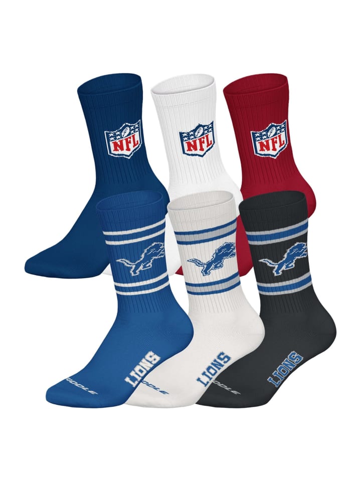 NFL Набор из 6 носков с символикой Detroit Lions/Mix
NFL Набор из 6 носков с символикой Detroit Lions/Mix