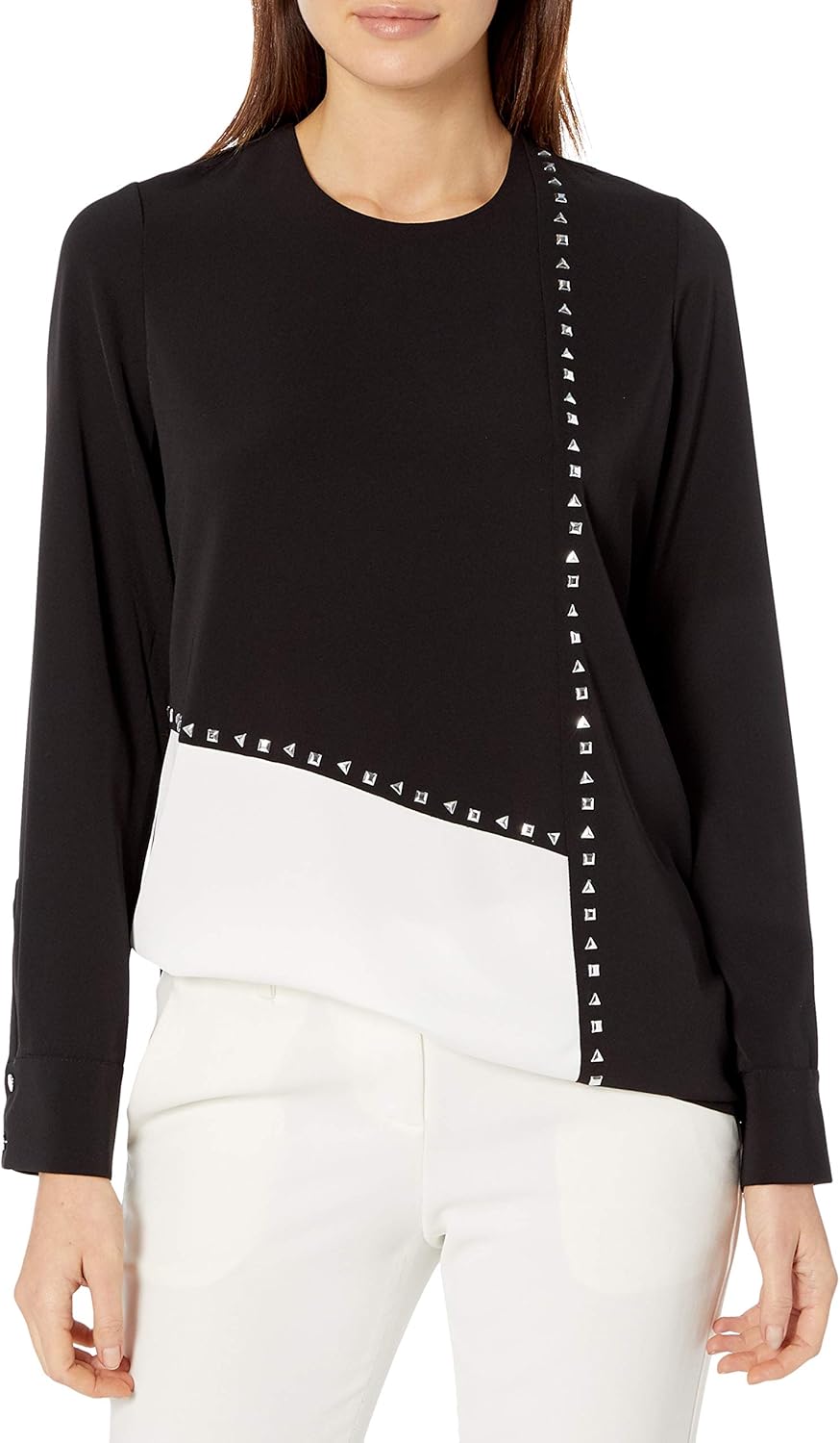 Женская блузка Calvin Klein Colorblock с заклепками, Black/White
Женская блузка Calvin Klein Colorblock с заклепками, Black/White