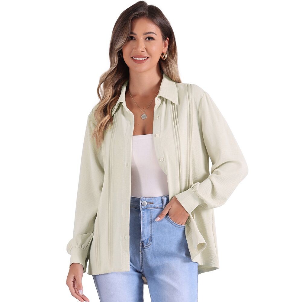 Женская рубашка с лацканами и рюшами, повседневная блузка с длинным рукавом и воротником на пуговицах ALLEGRA K, бежевый
Женская рубашка с лацканами и рюшами, повседневная блузка с длинным рукавом и воротником на пуговицах ALLEGRA K, бежевый