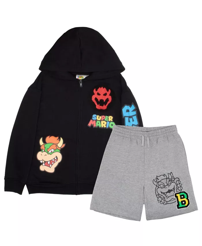 Большой Boys Super Bros Боузер комплект из худи на молнии и шорт Mario, черный
Большой Boys Super Bros Боузер комплект из худи на молнии и шорт Mario, черный