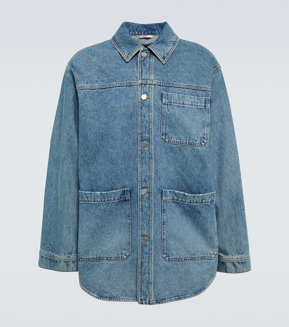 Джинсовая куртка-рубашка Valentino, Medium Blue Denim 
Джинсовая куртка-рубашка Valentino, Medium Blue Denim