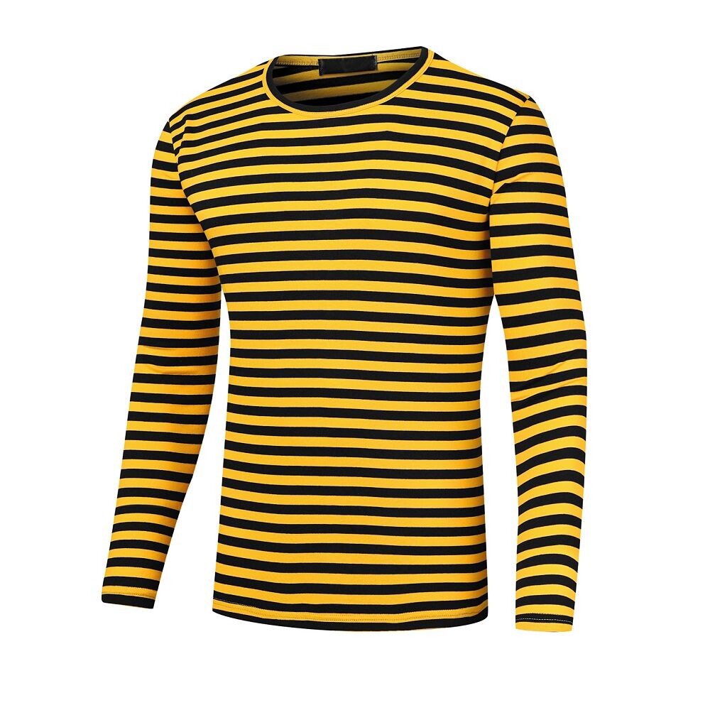 Полосатая футболка для мужчин, повседневные базовые футболки с круглым вырезом и длинными рукавами Lars Amadeus, цвет Yellow Black
Полосатая футболка для мужчин, повседневные базовые футболки с круглым вырезом и длинными рукавами Lars Amadeus, цвет Yellow Black