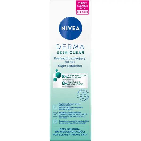 Отшелушивающий ночной скраб, 40 мл Nivea Derma skin clear
Отшелушивающий ночной скраб, 40 мл Nivea Derma skin clear